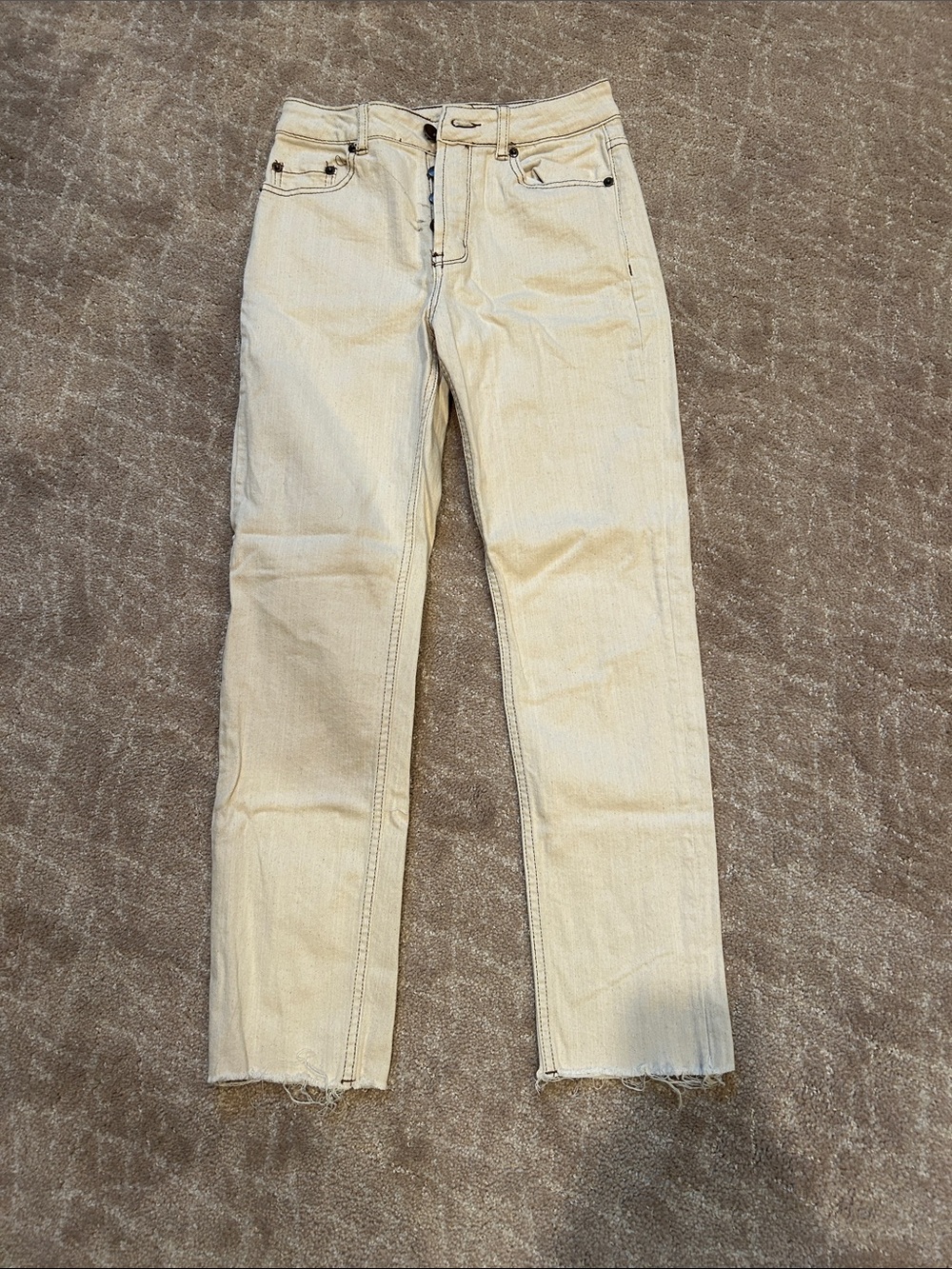 Adika Straight-Leg Jeans in Light Cream